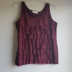 Maroon Ruffled Tank